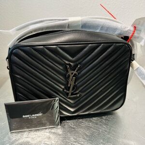 Saint Laurent Lou Camera Bag in Black w/ Silver Toned Hardware - BRAND NEW